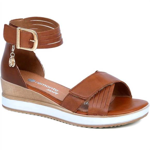 Remonte | Shoes | New Remonte Womens Leather Wedge Sandals In Muscat ...